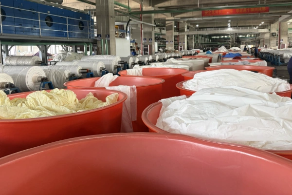 Textile dyeing and finishing production area